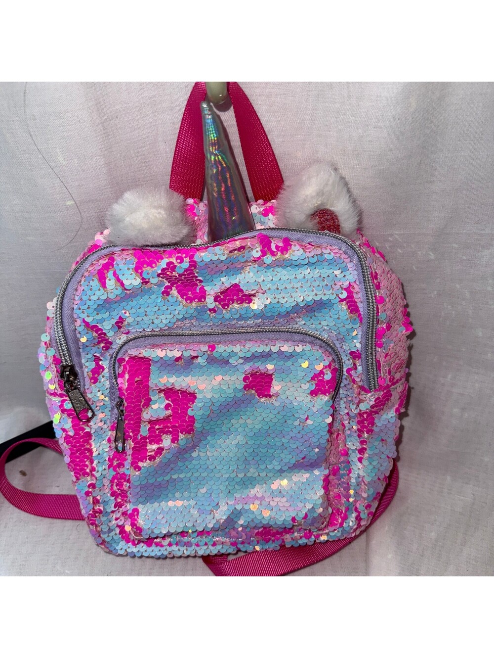 Cat & Jack Unicorn Flip Sequin Mini Backpack Pink Blue NWT Kids 10"